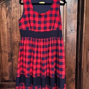 Red and Blue Checkered Dress
